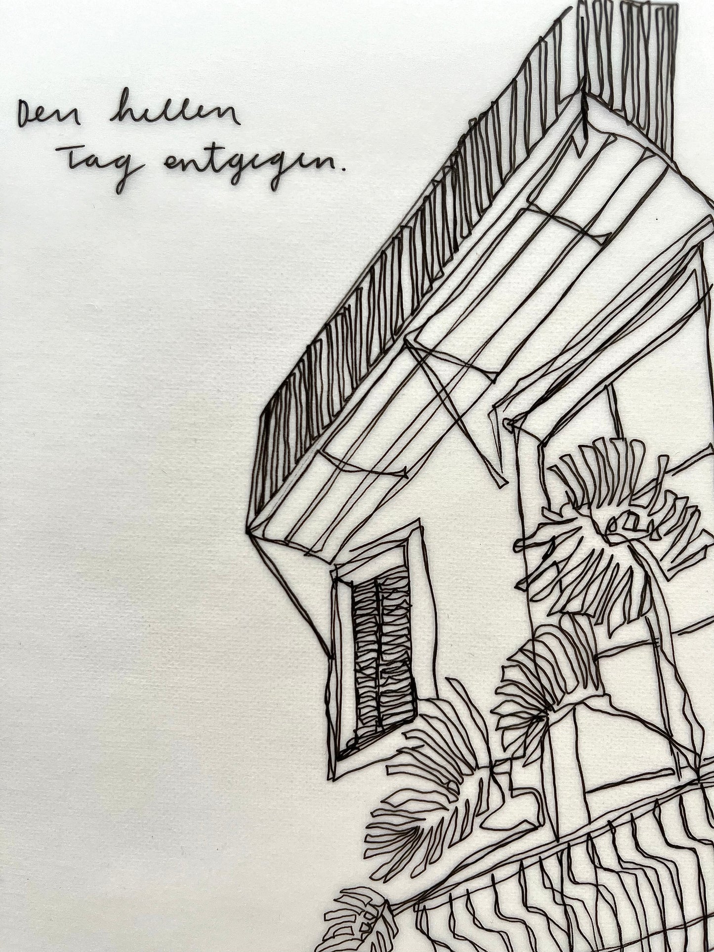Den hellen Tag entgegen.